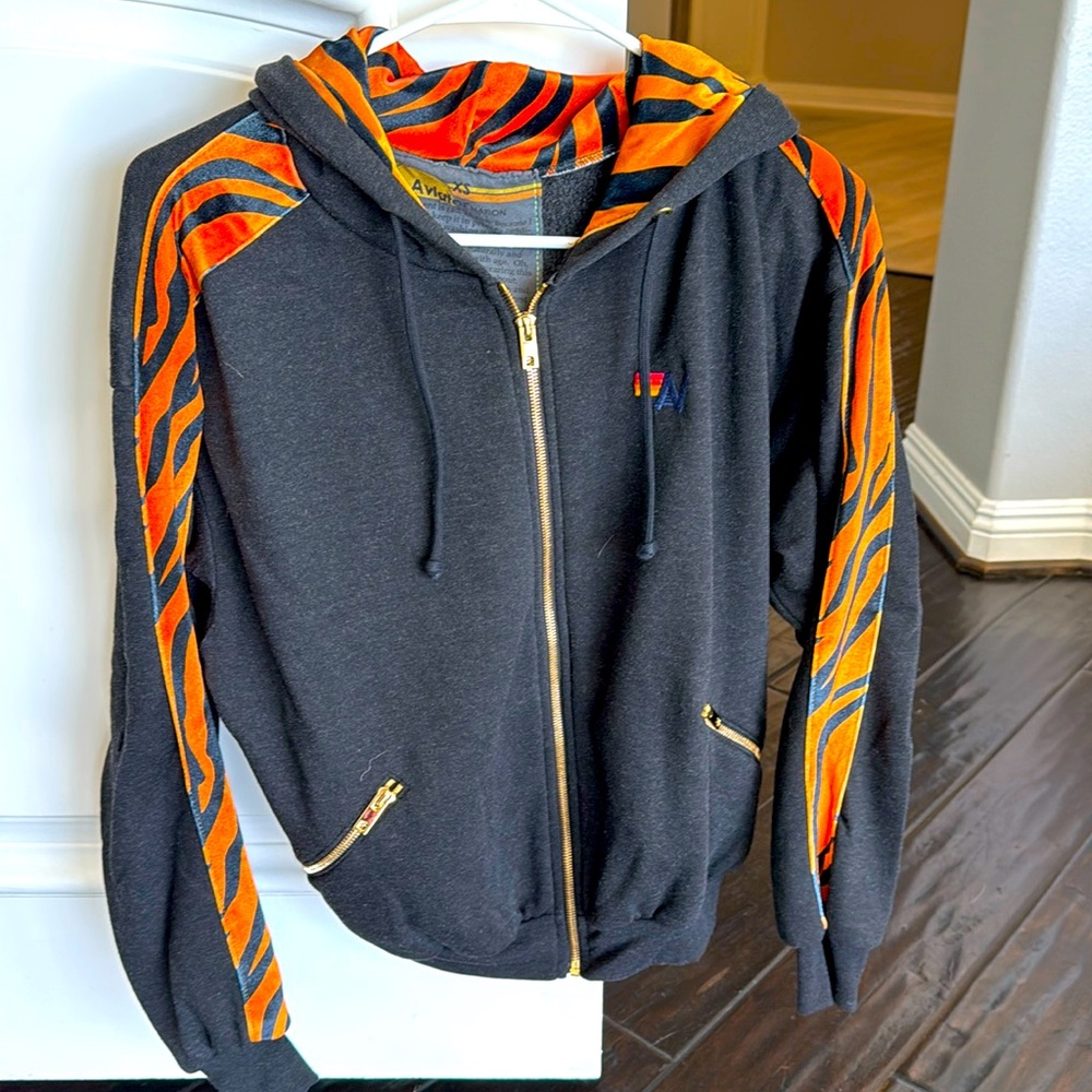 Aviator Nation rare tiger hoodie zip up one ones size extra small